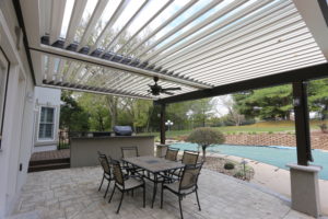 Residential louvered patio done by Apollo Opening Roof