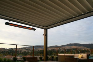 Smart louver for restaurant's patio done by Apollo Opening Roof