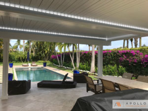 Outdoor residential louvered patios