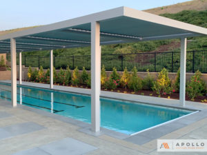 Outdoor louvered roof for backyards and outdoor living spaces