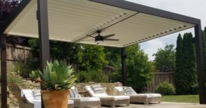 A louvered patio roof from Apollo.