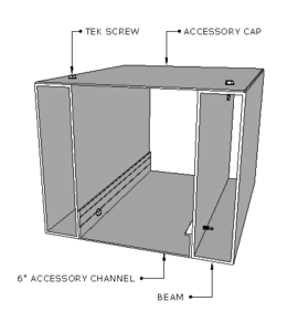 3D model of a 6" accessory channel for Apollo pergola systems.