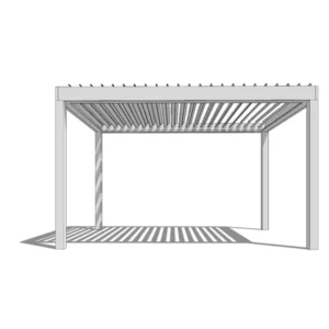 Modern freestanding louvered pergola with adjustable roof slats