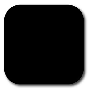 Black powder coat color swatch for aluminum pergola louvers and frames — a deep, solid matte black finish.